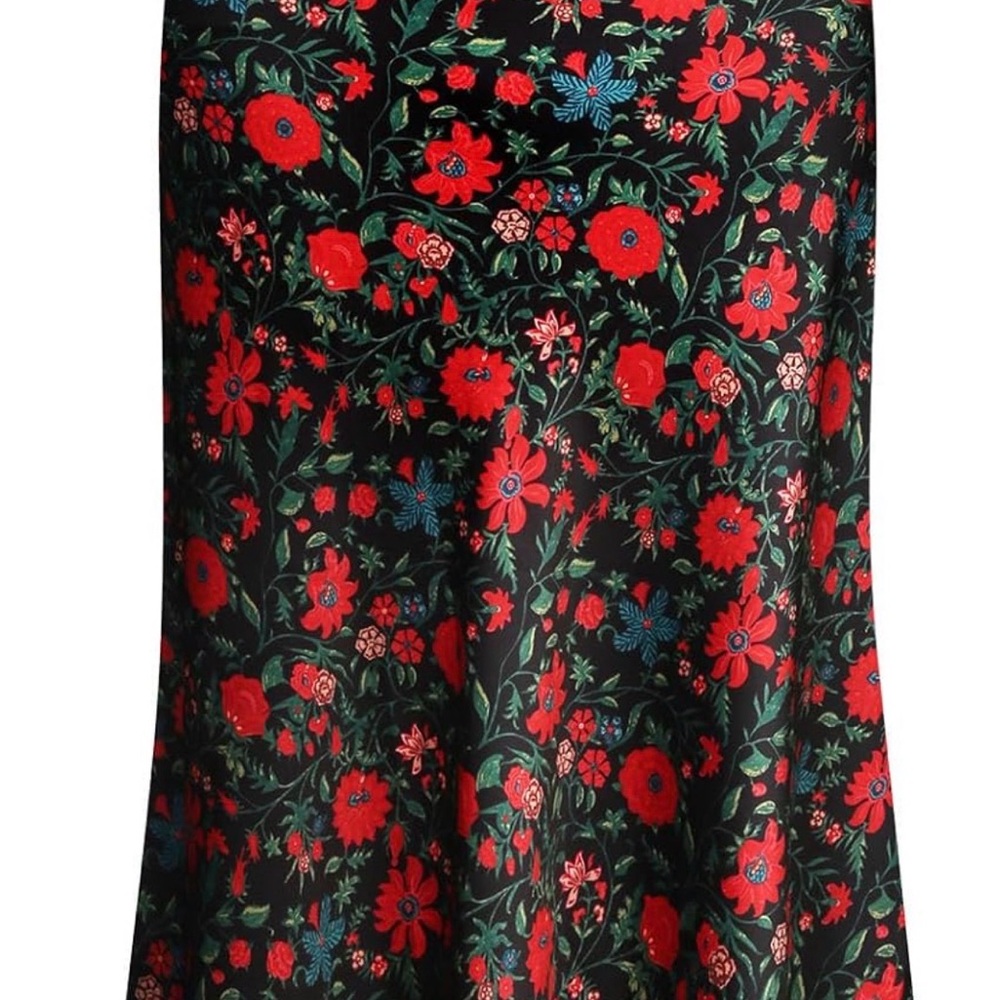 Satin midi skirt